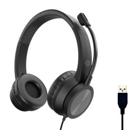 Conceptronic POLONA05B Auriculares USB Negro con Micrófono de Reducción de Ruido