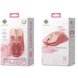 Deltaco Gaming GAM-120-P Ratón Inalámbrico, RGB Rosa