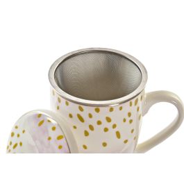 Mug Infusiones Glam DKD Home Decor Rosa Verde Menta 9 x 11 x 12 cm (6 Unidades)