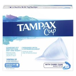 Tampax Copa Menstrual COPA Flujo Menstrual Regular - Silicona Grado Médico, Libre BPA, Soft Curve, 12h Protección, 1 pz