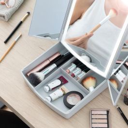 Espejo LED Plegable con Organizador de Maquillaje 3 en 1 Panomir InnovaGoods Espejo LED Plegable con Organizador de Maquillaje 3 en 1 Panomir InnovaGoods