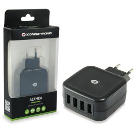 Conceptronic ALTHEA04B Cargador 4 Puertos USB-A 25W 5V/2.4A Negro
