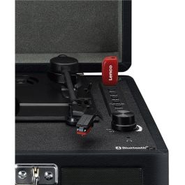 Lenco TT-115 Tocadiscos de Tracción por Correa Manual Negro con Bluetooth, Puerto USB y Salida RCA. Incluye Adaptador de 45 rpm.