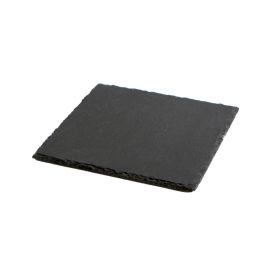 Quid Bandeja Sandwich Pizarra Gastro Fresh 20x20 cm Negra Mineral Apilable, Fácil Limpieza (Pack 12 Unidades)