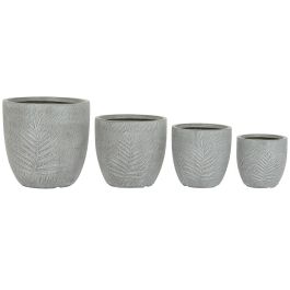 Set de Maceteros Home ESPRIT Gris claro Fibra de Vidrio Magnesio 44 x 44,5 x 43 cm (4 Unidades) Precio: 124.50000002. SKU: B1DRK6RE6B