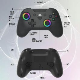 Subsonic SUB1709241283245 Mando inalámbrico para Nintendo Switch, LED programables, vibración, giroscopio, negro