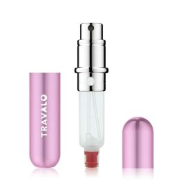 Travalo Classic HD #Pink Atomizador Spray Recargable de Perfume Unisex para Viaje 5 ml, Botella Portátil sin Vidrio con Sistema U-Change