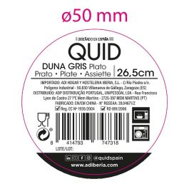 Quid Plato Llano Cerámica Duna 26,5x2,8 cm Gris Decorado