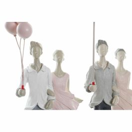 Figura Urban DKD Home Decor Rosa Gris 10 x 37 x 18 cm (2 Unidades)