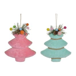 DKD Home Decor Decoración Colgante Navidad Fantasía Árbol Rosa Verde Porexpan Poliester 4x18x16cm (12 Unidades) Precio: 38.55786. SKU: B1G67G9F2M