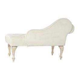 DKD Home Decor Chaiselongue Glam Poliester Rubberwood Desmontable Crema Natural Largo 55 x Alto 77 x Ancho 119 cm Asiento 43 cm DKD Home Decor Chaiselongue Glam Poliester Rubberwood Desmontable Crema Natural Largo 55 x Alto 77 x Ancho 119 cm Asiento 43 cm