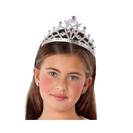 Tiara plateada con pedrería para princesa, mujer o niña - Complemento brillante para celebraciones Precio: 0.88999977. SKU: B14YKHJ9CM