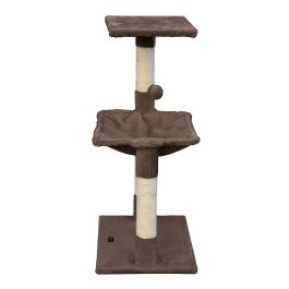 Gloria Sena Árbol Rascador para Gatos Marrón Claro con Múltiples Postes de Sisal, Hamaca Suave y Plataforma de Vigilancia Gloria Sena Árbol Rascador para Gatos Marrón Claro con Múltiples Postes de Sisal, Hamaca Suave y Plataforma de Vigilancia