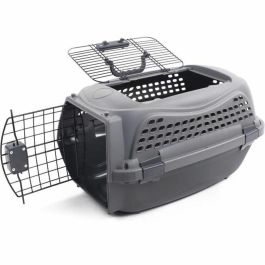M Pets PET6953182725862 Jaula de Transporte de Plástico para Gatos ECO GIRO, Talla M, Color Gris