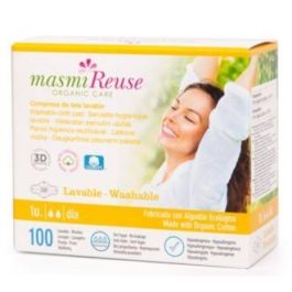 MASMI Compresa de Tela Lavable Día con Alas, Algodón Ecológico GOTS, Máxima Absorción, hasta 100 Lavados Precio: 10.99000032. SKU: B17T8Q9E4D