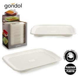 Bandeja con escurridor plástico blanco Kinvara 27x36 cm (24 Unidades) Bandeja con escurridor plástico blanco Kinvara 27x36 cm (24 Unidades)
