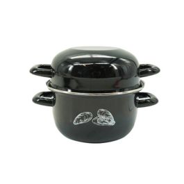 FACKELMANN AABIS16822 Juego de 2 Ollas para Mejillones Esmaltadas - 20,5 x 26 x 17,5 cm