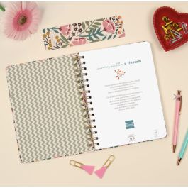 Finocam Agenda Espiral Doble E10 155x212 mm Tapa Dura Jardín 2025-2026 - Diseño Moniquilla