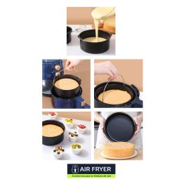 Molde para hornear de 19 cm con asa para Air Fryer Quttin - Inde (8 Unidades) Molde para hornear de 19 cm con asa para Air Fryer Quttin - Inde (8 Unidades)