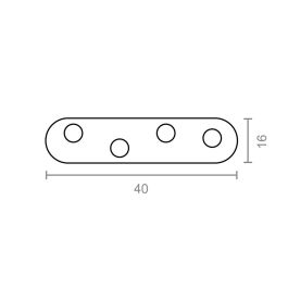 Micel Placa Unión Recta PLC01 Bicromatado 40 x 16 mm