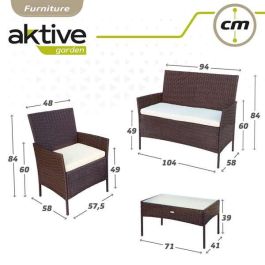 Conjunto de sofá(104x58x84 cm) + 2 sillones (57,5x58x84 cm) + mesa (71x41x39 cm) aktive Conjunto de sofá(104x58x84 cm) + 2 sillones (57,5x58x84 cm) + mesa (71x41x39 cm) aktive