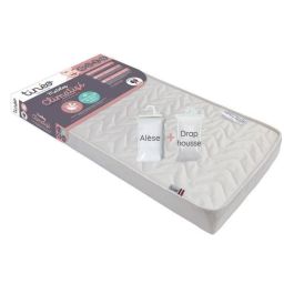 Tineo Colchón climatizado 60x120 cm antiácaros, antibacterial, antimoho de espuma, con sábana bajera y cubrecolchón para bebé