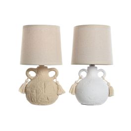 Lampara Sobremesa Urban DKD Home Decor Beige Blanco 15 x 28 x 15 cm (2 Unidades)