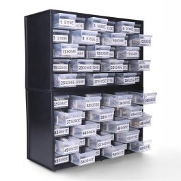 Grafitos Marjal Cajonera para 60 Escobillas de Carbón (240 Juegos) con Póster y Muestrario para Organización de Taller