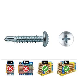 Celo Tornillo punta broca alomada rosca chapa Philips Ø5,5x63mm zincado Din 7504n - Caja 100 unid. Precio: 12.99152316. SKU: S7909126