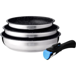 Arthur Martin AM2196 Juego de 3 sartenes 20-24-26 cm Acero Inoxidable Mango Extraíble Todos los Fuegos Inducción Precio: 75.94999995. SKU: B1362T58RV