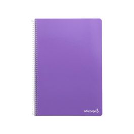 Cuaderno Espiral Liderpapel Folio Smart Tapa Blanda 80H 60 gr Cuadro 4 mm Con Margen Color Violeta 10 unidades