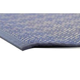 DKD Home Decor Alfombra Mediterraneo Azul Natural Geométrico Bambú 230 x 160 x 0.5 cm