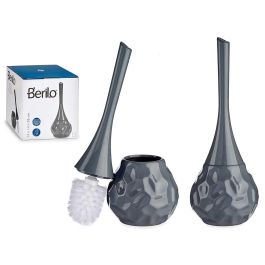 Berilo Escobillero Baño Cerámica Gris Moderno 14x38.5x14 cm (Set de 6)