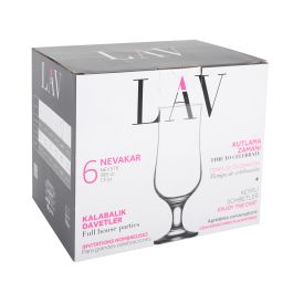 Lav Set de 6 Copas de Cerveza Neva 385 cc (4 Cajas)