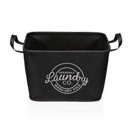 Cesto para la Ropa Sucia Versa Negro Poliéster PVC Metal EVA 38 x 25 x 26 cm