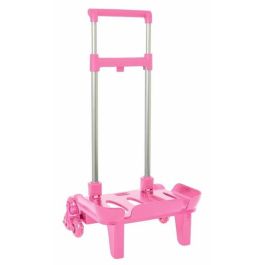 Safta Carro Portamochilas Plegable con Triple Rueda, Trolley Rosa Claro - Medidas 32x88x23,5 cm - Ideal para Niños +3 Años Safta Carro Portamochilas Plegable con Triple Rueda, Trolley Rosa Claro - Medidas 32x88x23,5 cm - Ideal para Niños +3 Años