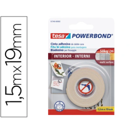 Tesa Cinta Doble Cara Interiores Extrafuerte Adhesiva 1,5 mt x 19 mm Precio: 8.49999953. SKU: B12CLH8F9P