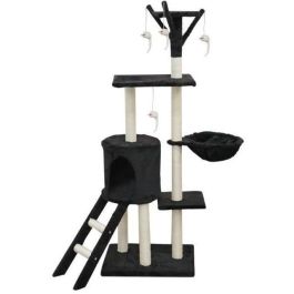 JIPSY ALC14 Árbol para gatos mediano, con nicho y percha, 3 plataformas, Negro, 79x34x138 cm Precio: 54.79000032. SKU: B16PWR2C2G