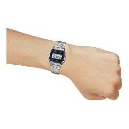 Reloj Unisex Casio A158WA-1 Negro Plateado (Ø 33 mm)