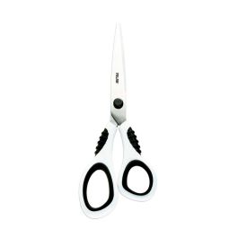 Milán Tijeras de Oficina Blancas 20,5 cm - Cuchilla de Acero Inoxidable, Mango de Plástico Ergonómico