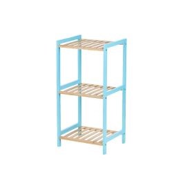 Berilo Estantería Cuadrada 3 Estantes Bambú Azul 35x70x30 cm Berilo Estantería Cuadrada 3 Estantes Bambú Azul 35x70x30 cm