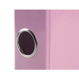 Liderpapel Carpeta de 2 anillas 25 mm A4 forrado color system con ollao y tarjetero rosa