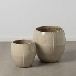 S/2 Maceteros Crema Cerámica Decoración 55 X 55 X 55 cm Precio: 179.9028. SKU: B144L7R542