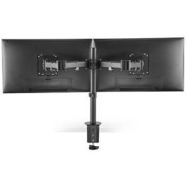 eSTUFF Soporte de Escritorio para Doble Monitor con Ajuste Ergonómico y Gestión de Cables