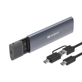 Sandberg Caja Externa USB 3.2 Gen 2 (10Gbps) para SSD M.2 y NVMe, Compatible USB-C y USB-A, Aluminio Sin Herramientas