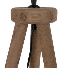 Base Lámpara Mesa Marrón Madera de Mango 24 X 24 X 48 cm