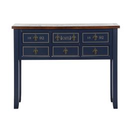 Consola Home ESPRIT Marrón Azul marino Madera de Paulonia 103 x 35 x 80 cm