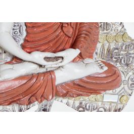 DKD Home Decor Decoración Pared Oriental Resina Rojo Azul Dorado 3.1 x 26.5 x 19 cm (3 Unidades)