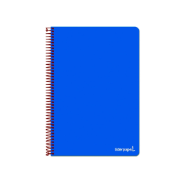 Liderpapel Cuaderno Espiral Folio Tapa Blanda 80 Hojas 60gr Horizontal Con Margen Color Azul