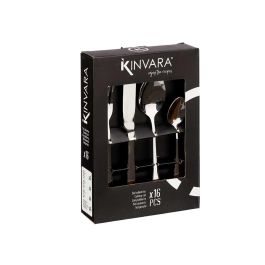 Kinvara Set 16 Pzs Cubiertos de Acero Inoxidable 410 SS Plata, 17.2x24x5 cm (6 Unidades) Kinvara Set 16 Pzs Cubiertos de Acero Inoxidable 410 SS Plata, 17.2x24x5 cm (6 Unidades)